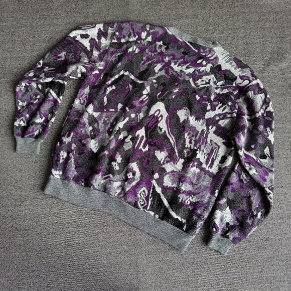 Abstract Gray/Purple Sweater Vintage C.P. Top - Picture 12 of 17